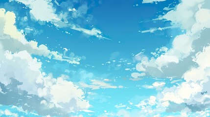 Wall Mural - Blue_sky_white_clouds_exhibition_board_background