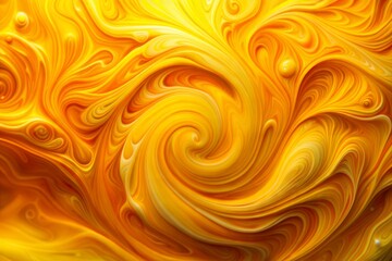 Sticker - Abstract swirling liquid art in orange and yellow palette