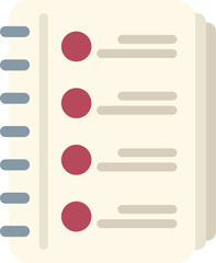 Poster - notepad with checklist showing completed tasks or appointments, flat vector icon