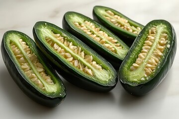 Sticker - Halved Green Peppers