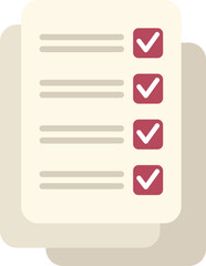Poster - stack of documents is shown with check marks, representing the successful completion of tasks or goa
