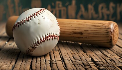 Baseball Equipment Display Featuring Bat with Clear Copyspace for Custom Text