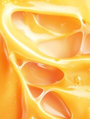 Poster - Minimalist Melting Cheese Graph with Liquid Gold Effect, Blurred Edges, and Flowing Forms