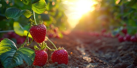 Canvas Print - strawberry in the garden