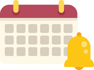 Poster - calendar is showing the month date with a bell for alarm reminder