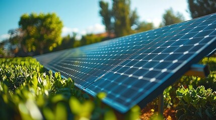 Canvas Print - Solar Panel in the Green