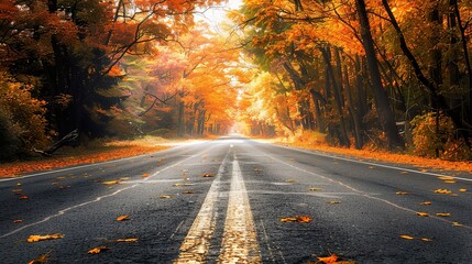 Autumn_Tree_Beautiful_scenery_road_background