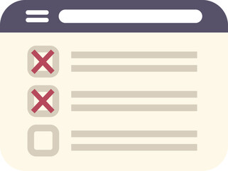 Poster - simple browser window is showing an online survey form with checkboxes, some of which are marked wit