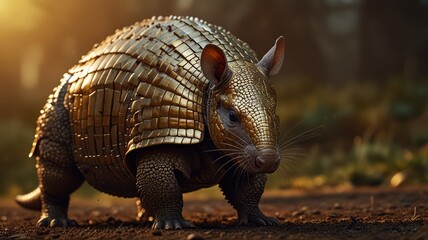 Poster - Golden Armadillo in the Forest