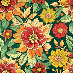 Wall Mural - seamless floral pattern