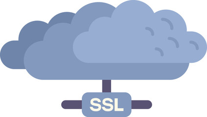 Wall Mural - Simple icon of a cloud computing network using ssl encryption for secure data transfer