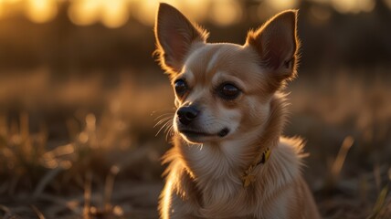 Wall Mural - Chihuahua Portrait in Golden Hour