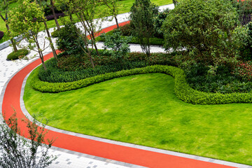 Wall Mural - Walkway and runway in the park