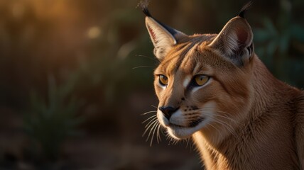  Caracal Portrait in Golden Light