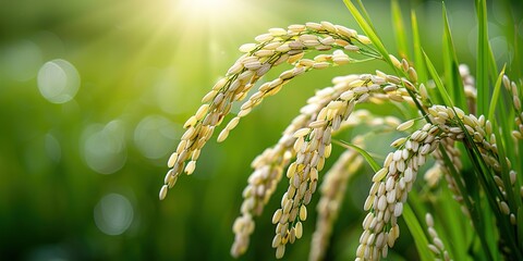 Wall Mural - green wheat field