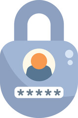 Fototapete - illustration of a padlock securing user account with a password, representing cybersecurity and data