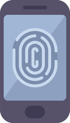 Poster - smartphone is showing a fingerprint scanner for unlocking and verifying identity