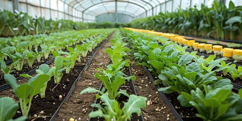 Canvas Print - rows of plants