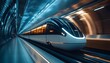 © Pattanan - A highspeed magnetic levitation train gliding effortlessly along its track, controlled entirely by AI systems