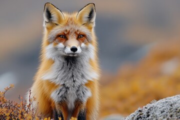 Wall Mural - Red Fox Portrait in Autumn