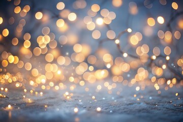 Canvas Print - blurred golden lights with soft ethereal glow