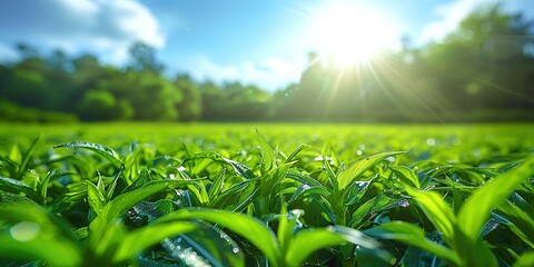 Canvas Print - green grass and sun