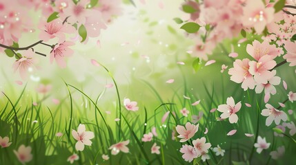 Cherry_blossom_flower_background_Garden_Green