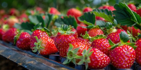 Sticker - strawberries in the garden