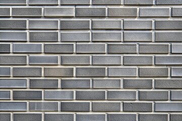 Poster - Minimalist gray brick wall with simple repeating pattern