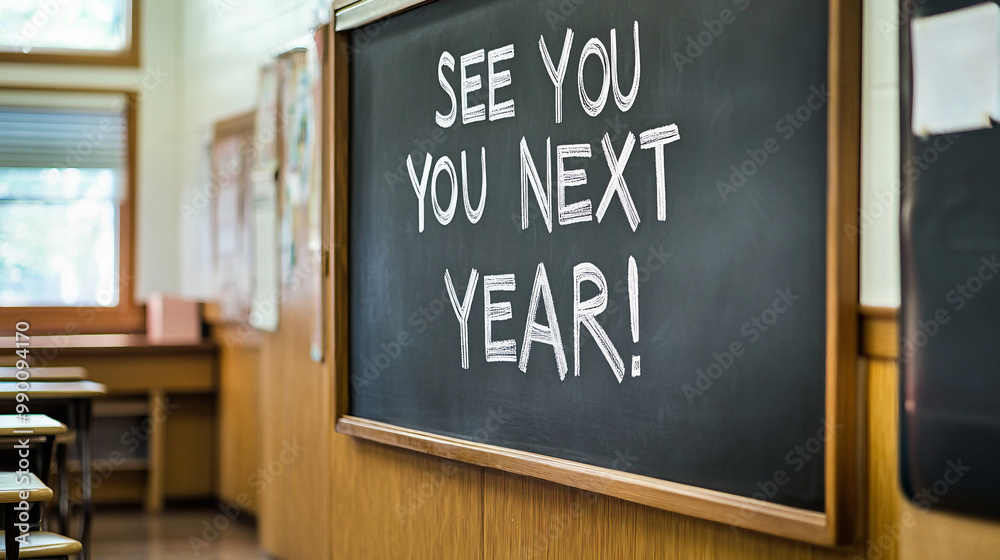 See You Next Year! On A School Chalkboard Stock Photo | Adobe Stock