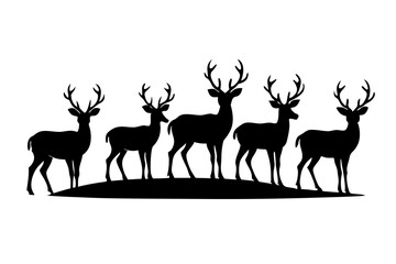 deer silhouette vector set animal 