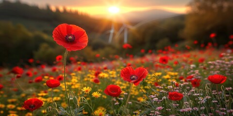 Poster - poppy field in summer