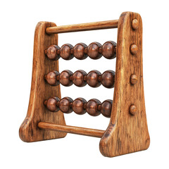 Classic wooden abacus on transparent background