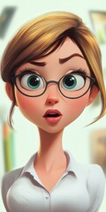 Poster - A vibrant cartoon woman bringing joy and color to life with her playful spirit and energetic style in every frame.