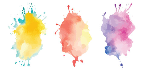 Wall Mural - Colorful watercolor brush strokes vector. isolated on a white background, representing festive celebrations.