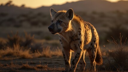 Wall Mural - Hyena in Golden Hour