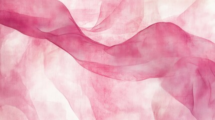 Poster - Delicate pink fabric drapes gracefully, creating soft waves against a light background that embodies elegance and calmness