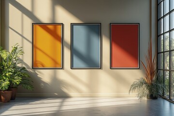 Poster - Minimalist Interior Design with Colorful Frames