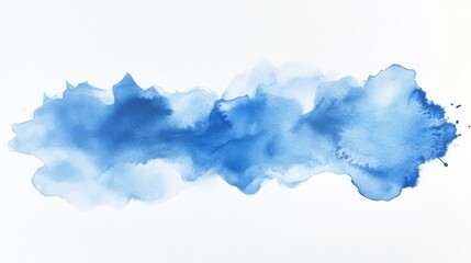 Poster - A vibrant blue watercolor abstract painting showcasing various shades and textures, perfect for creative projects and backgrounds