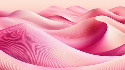 Wall Mural - Soft Wave Patterns in Shades of Pink and Cream