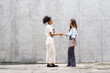 © DG PhotoStock - African and Asian business women are discussing or talking a business.