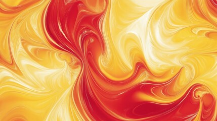 Poster - Vibrant swirling patterns of red, yellow, and orange creating a mesmerizing abstract design in a dynamic composition