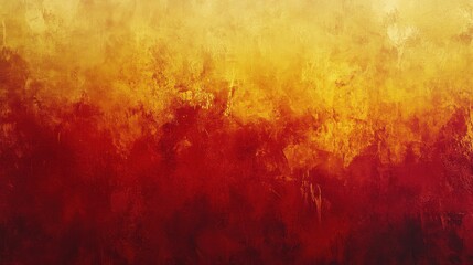 Wall Mural - Vibrant abstract artwork showcasing warm hues of red and yellow transitioning smoothly in a bold, textured composition