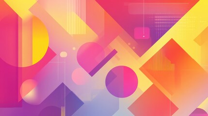 Poster - Vibrant abstract geometric design featuring colorful shapes and gradients in a modern artistic concept