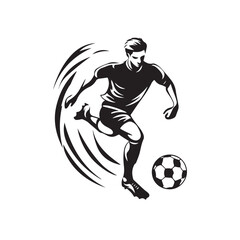 Wall Mural - Soccer and Football Player logo design. Foot ball logo vector icon design Stock Vector Image.