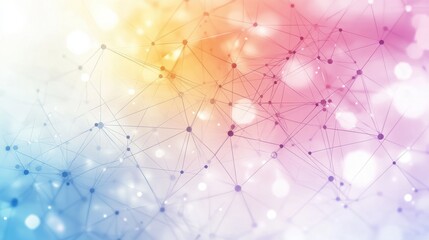 Aufkleber - Colorful abstract background with interconnected lines and dots representing digital networks and technology themes