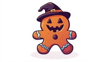 Canvas Print - This adorable gingerbread man brings Halloween joy with a warm homemade feel and stylish modern design.