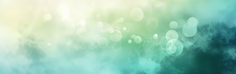 Leinwandbilder - A green and blue background with a lot of small circles