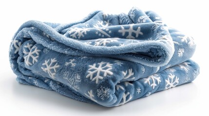 Poster - A blue and white blanket with snowflakes on it