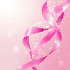 Wall Mural - a beautiful pink background with a pink ribbon flowing